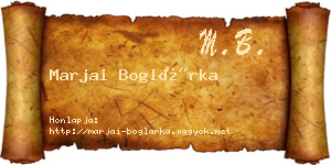 Marjai Boglárka névjegykártya